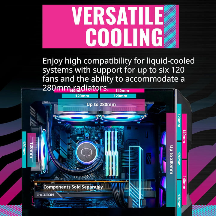 Cooler Master TD300 Mesh PC Gehäuse - Mini-Tower für Micro-ATX &amp; Mini-ITX , Gaming Gehäuse für hohen