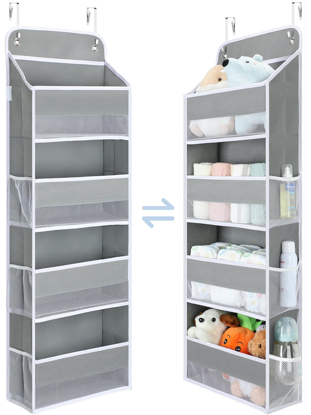 Yecaye 4 Etagen Tür Organizer Hängend Stoff, Grau 1 Stück Grau ,4 Pocket 1 Pack, Grau ,4 Pocket 1 Pa