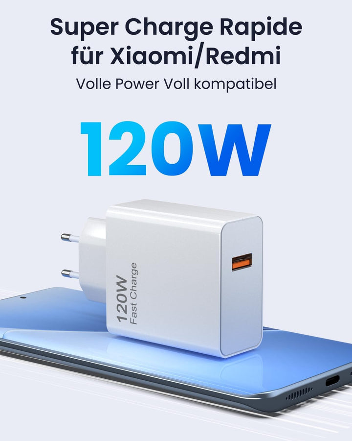 120W USB Netzteil Ladekabel Kompatibel für Xiaomi mit 1M USB C Kabel