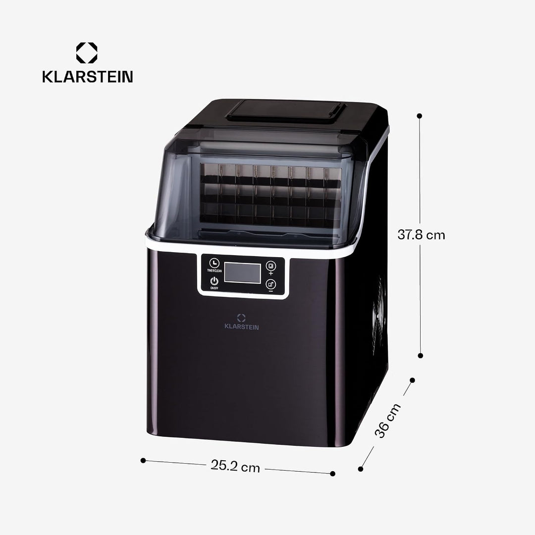 Klarstein Eiswürfelmaschine für Zuhause Camping Gastro, Schnelle Mini Eiswürfelmaschine Klein, Profi