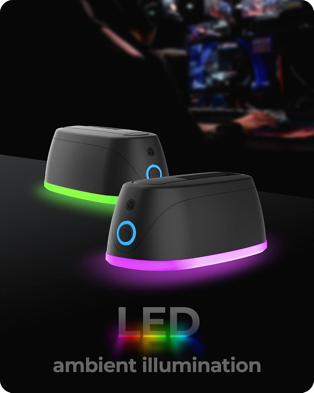 ICY BOX HDD / Festplatten Docking Station USB 3.0 für SATA 2,5 Zoll &amp; 3,5 Zoll, RGB Beleuchtung, Fes