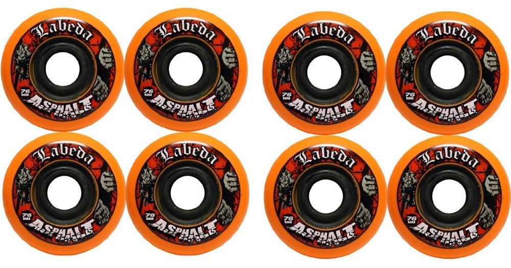 Labeda Asphalt Orange Inline Skate Wheels - 76mm
