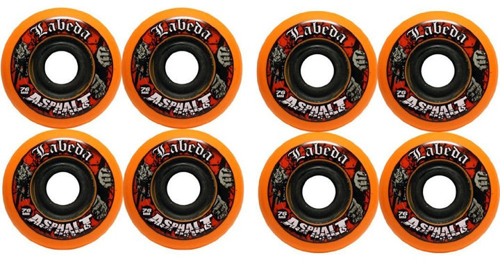 Labeda Asphalt Orange Inline Skate Wheels - 76mm