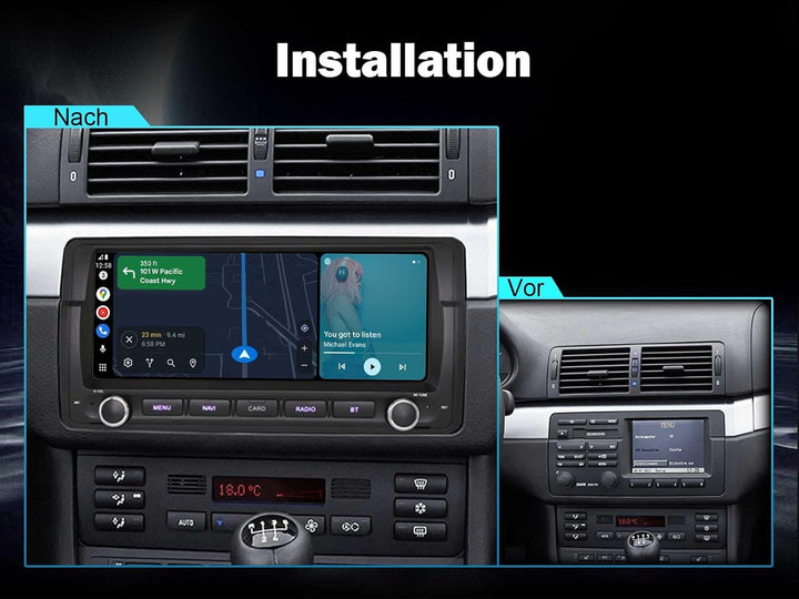 ERISIN 8-Kern 4GB+64GB 8,8 Zoll Android 16 Autoradio Bluetooth GPS Navigation für BMW 3er E46 318 32