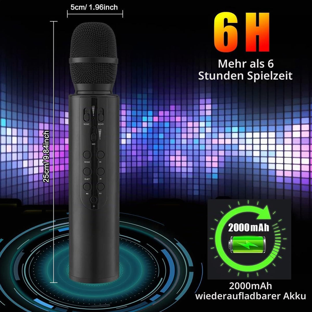 Karaoke Drahtloses Mikrofon Tragbares Handheld-Bluetooth-Lautsprechermikrofon, Drahtlose Mikrofone K