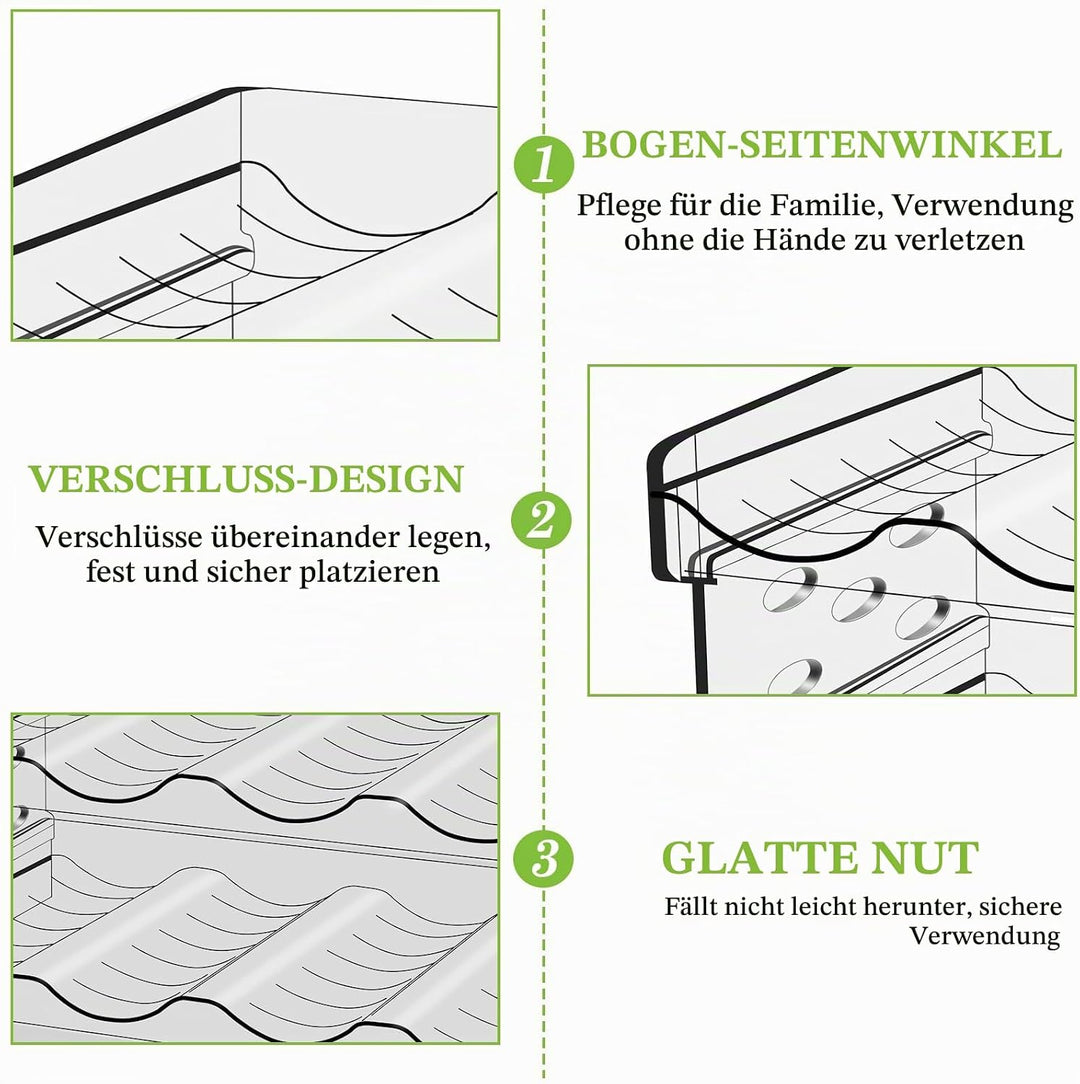 Kühlschrank Organizer Flaschen: 8 Flaschen Stapelbarer Flaschenhalter, Weinflaschen Halter, Weinflas