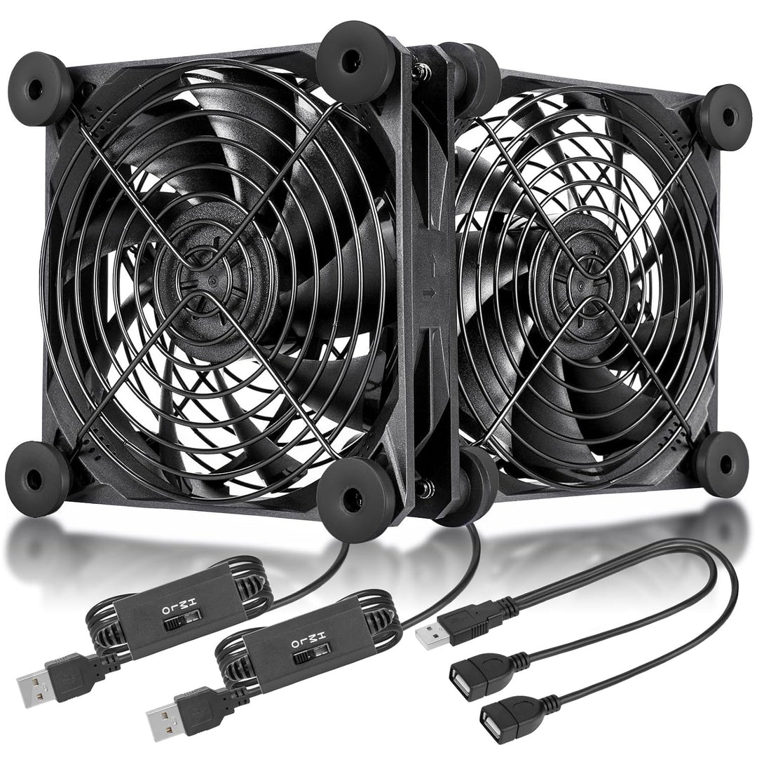 120mm USB PC-Lüfter,5V Gehäuselüfter mit Netzstecker &amp; Stufenlosem Regler Minimalistisch Leise Prakt