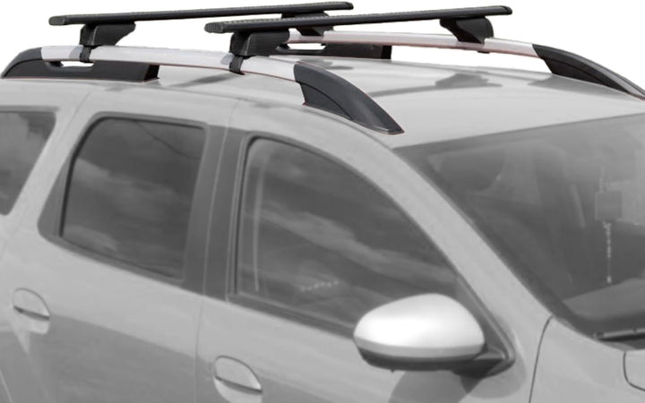 Dachträger passend für Renault Koleos ab 2008-2016 offene Dachreling 125 cm Schwarz, Querträger, Dac