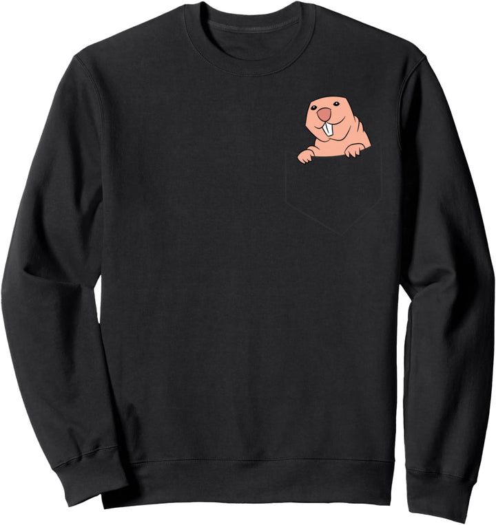 Lustiger Nacktmull in der Tasche Niedlicher Nacktmull Ratte Sweatshirt