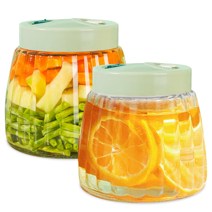 2 Stück Fermentierglas Mit Gärventil 1000ml, Gärglas Mit Luftauslassventil, Fermentation Jar Ferment