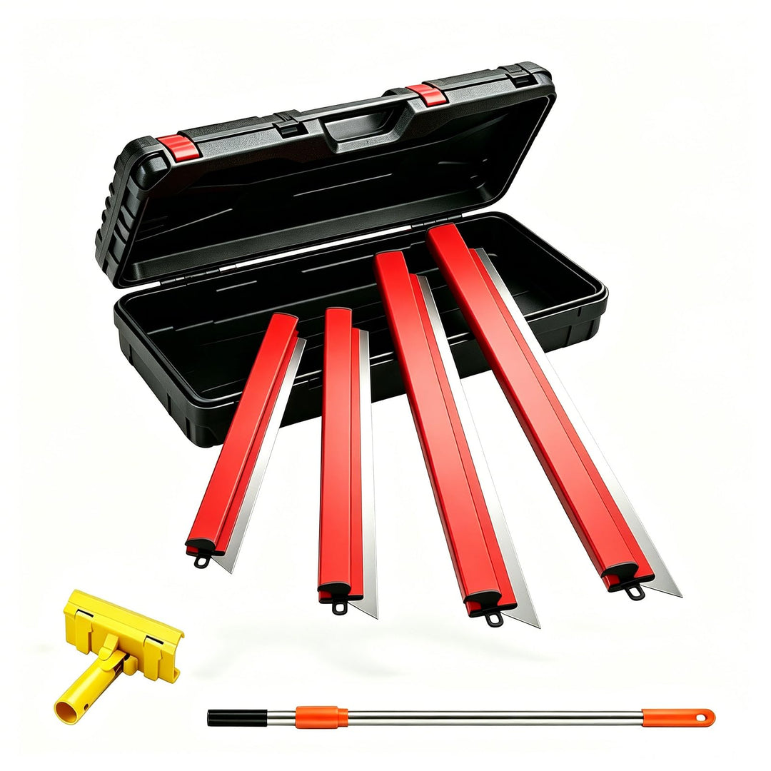 Oberflächenspachtel Set – 4 austauschbare Edelstahlklingen 25 cm / 40 cm / 60 cm / 80 cm – hochflexi