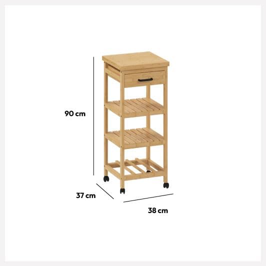 5five - beistelltisch 3 ebenen mittel modell "linha" bambus