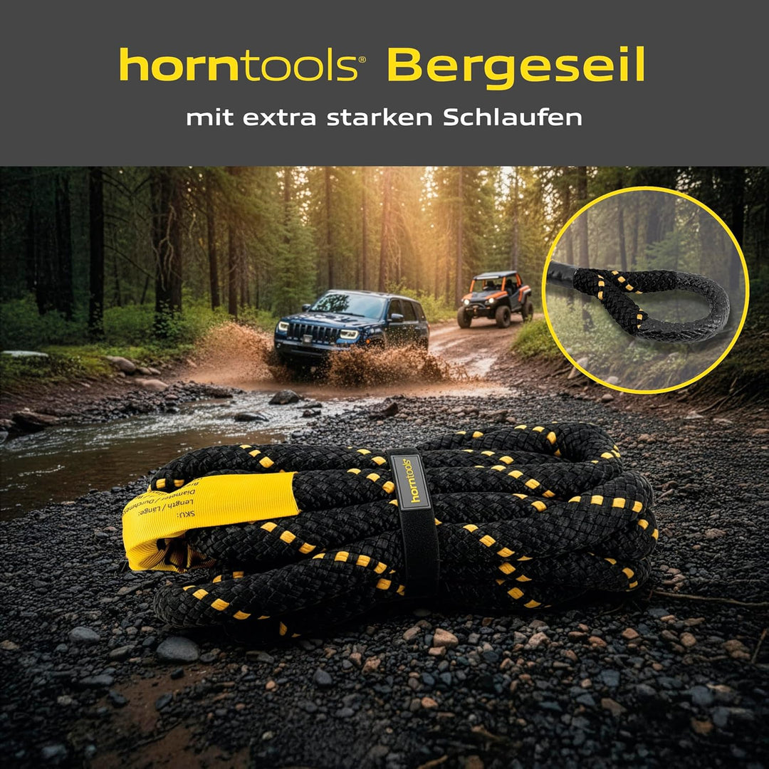 horntools Bergeseil kinetisch 24mm x 6,5m 12,7to schwarz