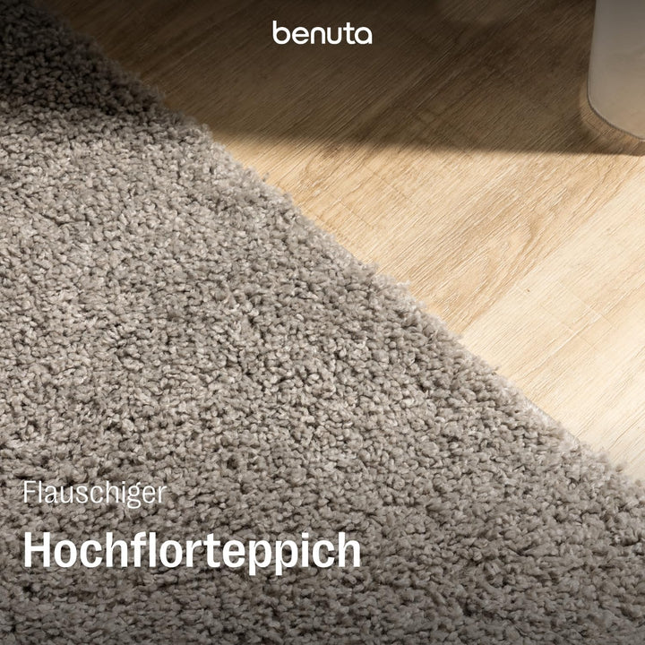 benuta Basic Waschbarer Hochflorteppich Soho - Kunstfaser - Rechteckig &amp; im Style: Uni, Minimalistis