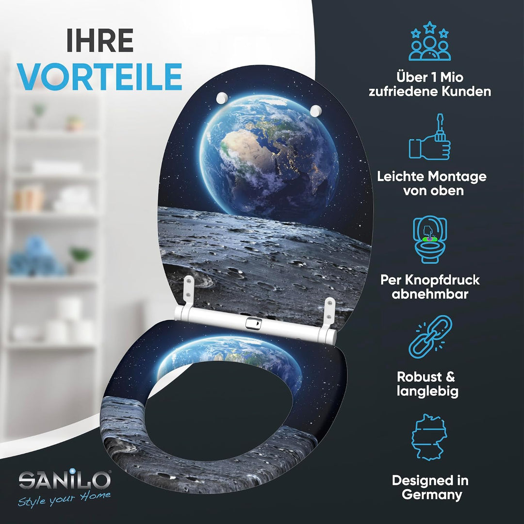Sanilo WC Sitz mit Absenkautomatik, viele neue Toilettendeckel zur Auswahl, hochwertige Oberfläche,