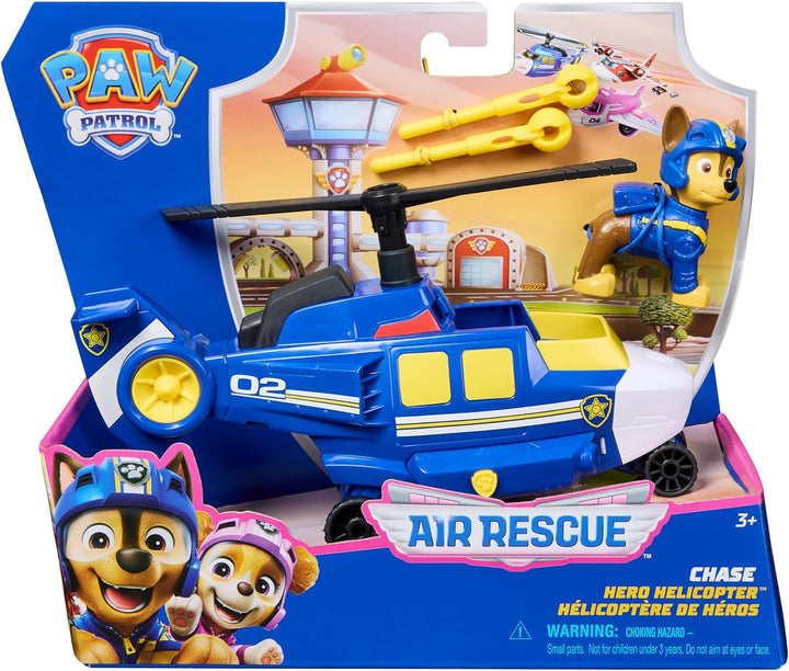 PAW PATROL Air Rescue - Chases Polizei-Rettungshubschrauber mit Geschoss-Abwurf und Chase Spielfigur