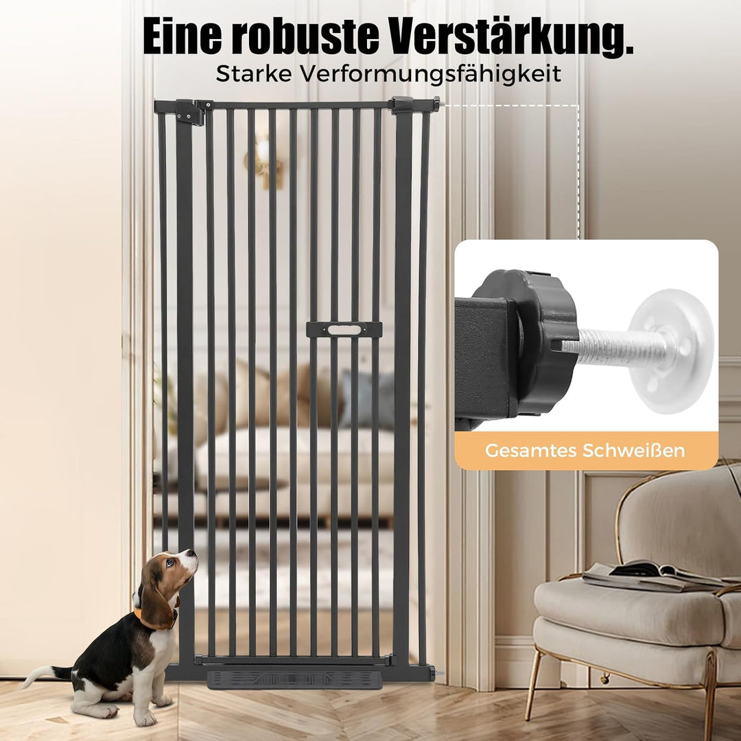 Treppengitter Schutzgitter für Haustiere Extra Hoch 150cm, Treppengitter Ohne Bohren Hundezaun Verse