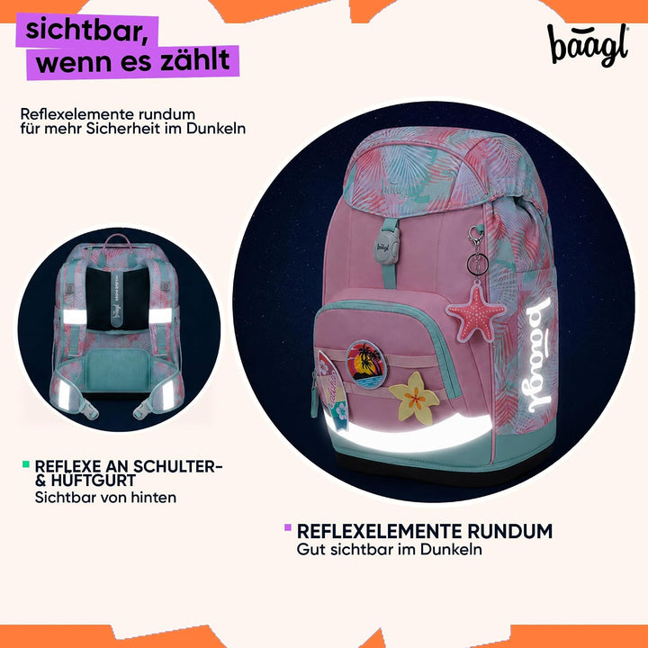 Baagl Airy Plus Schulranzen-Set 3-teilig, 25 l, ab 130 cm (Sunset), Sunset