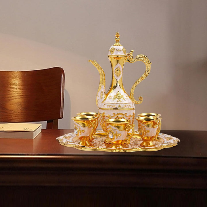 Türkische Kaffeekanne Set 8-teilig Metall Tee