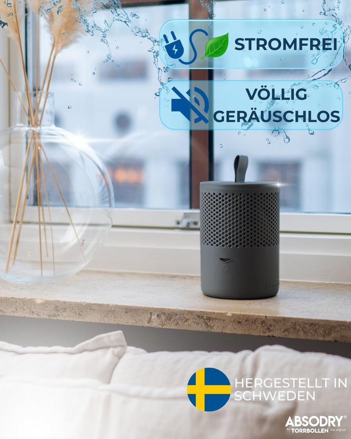 Absodry Duo Family Luftentfeuchter für 25m2 Entfeuchter 600 g Granulat-Beutel, 1000 ml leise ohne St