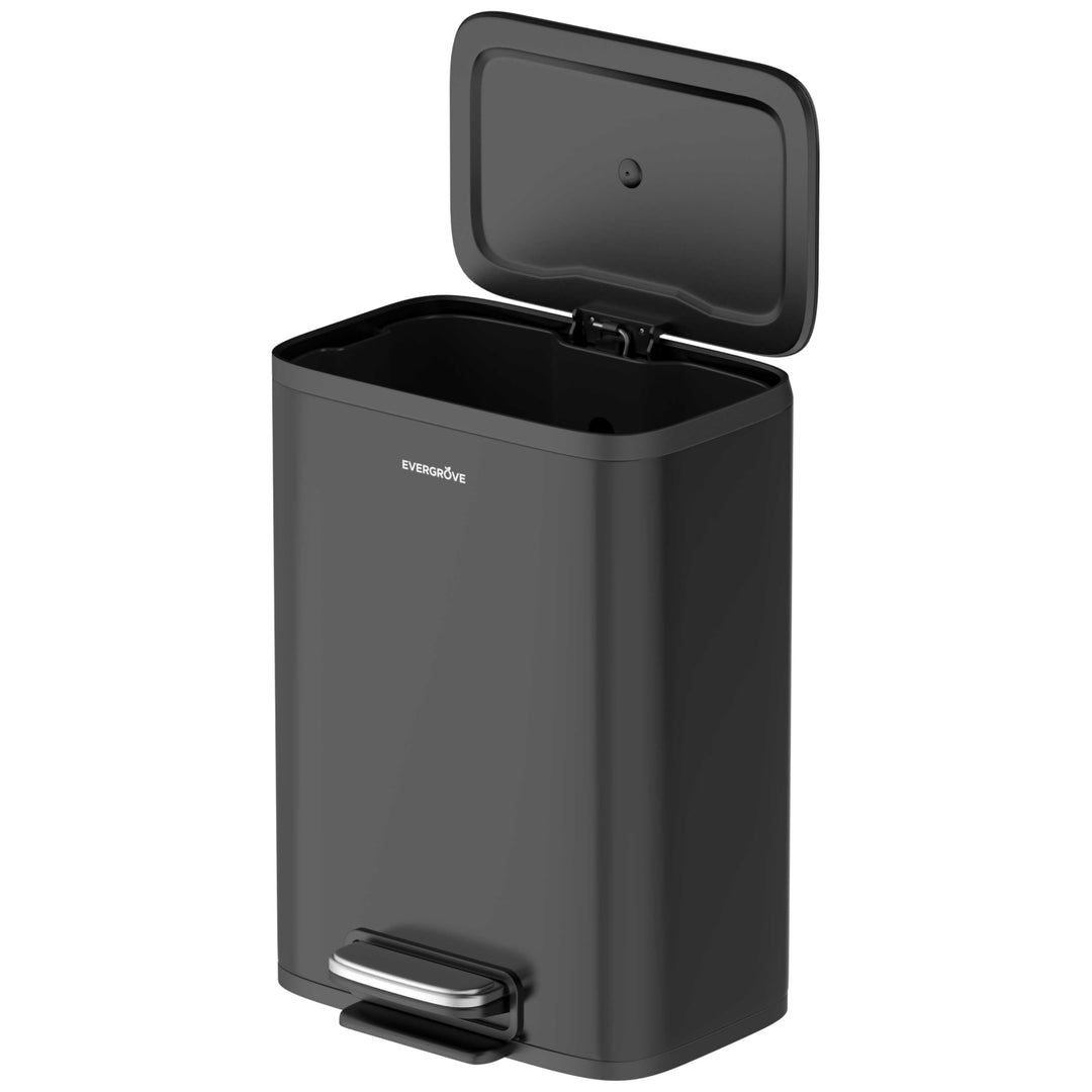 EverGrove Recycling 50L Edelstahl-Mülleimer mit Fusspedal (Schwarz Nr. 2), Schwarz Nr. 2