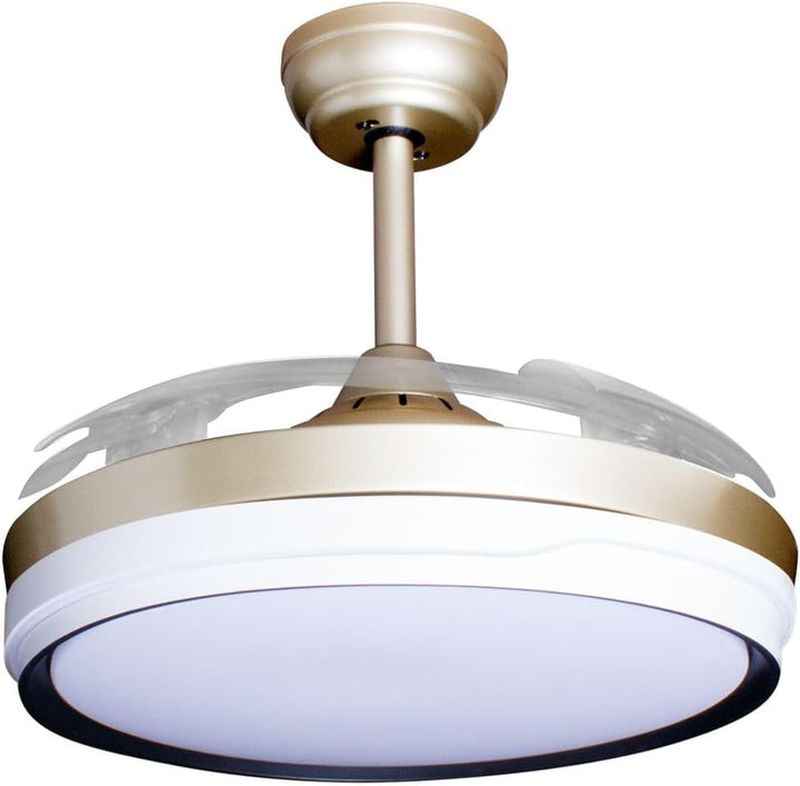 Eclipse Deckenventilator mit Beleuchtung, Leise mit 6 Windstufen, App Goldfarbene Basis Kelora, Gold