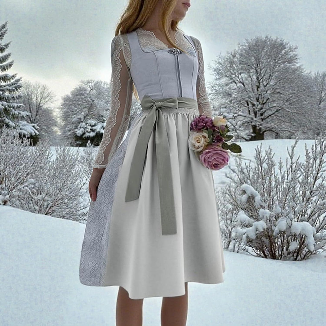 Generisch Dirndl Damen midi Lang Dirndl Trachtenkleid Trachtenrock Komplettsets Trachtenmode Trachte