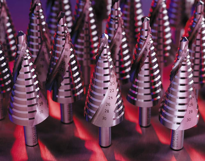 Exact 07003 Stufenbohrer Ø 6-30mm, Spiralnute, HSS, ROTASTOP, Ø 6-30mm, Spiralnute, HSS, ROTASTOP