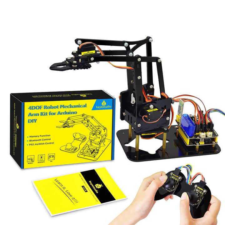 KEYESTUDIO Roboter Bausatz 4-Achsen Servo Steuerung Rollarm, Programmierbare für Arduino Roboter für