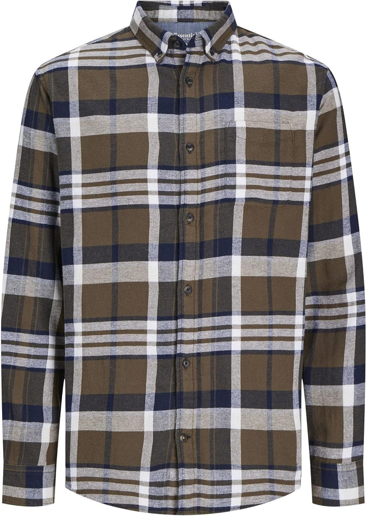 Jack &amp; Jones Herren Jjeclassic Autumn Check Shirt Ls Sn Langarmhemd XS Canteen, XS Canteen