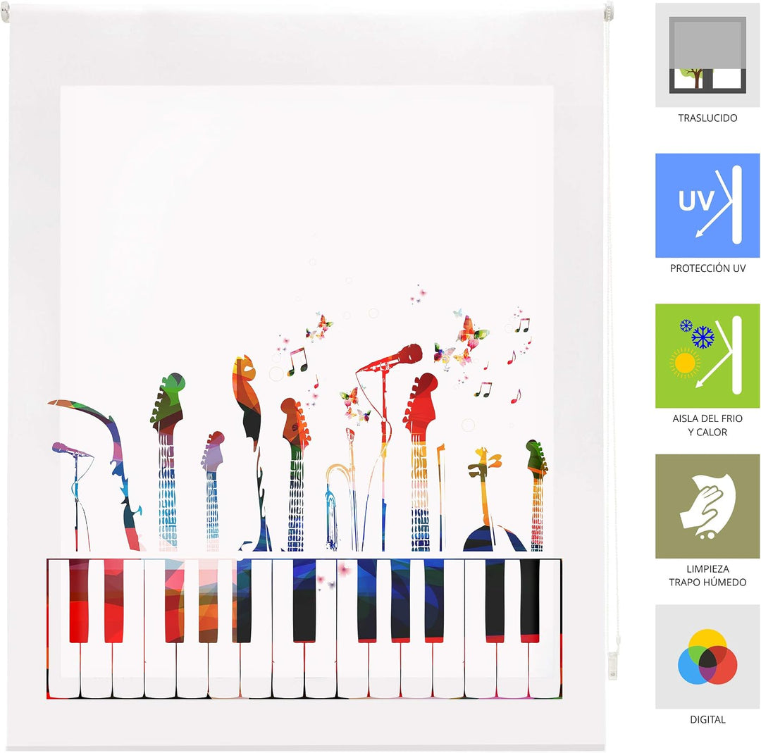 Blindecor Rollo lichtdurchlässig 90 x 180 cm bunt, 90 x 180 cm Bunt