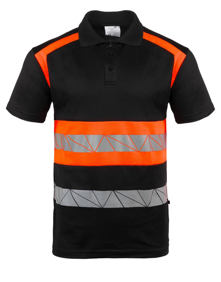 Warnschutz T-Shirt Polo - Atmungsaktiv mit Reflexstreifen und Baumwolle - Warn Tshirt Herren XXL Sch