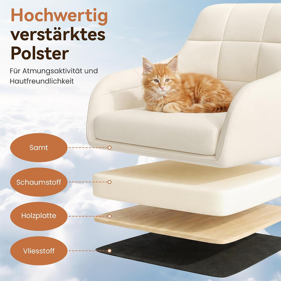 YOUDENOVA Schreibtischstuhl, Drehstuhl mit Rollen, Schminkstuhl Höhenverstellbar, Homeoffice Stuhl,