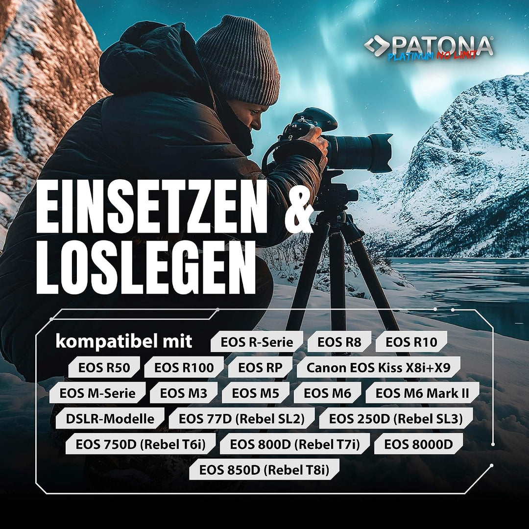 PATONA Platinum Akku LP-E17 1050mAh Kompatibel mit Canon EOS RP R50 R100 M3 M5 M6 Mark II