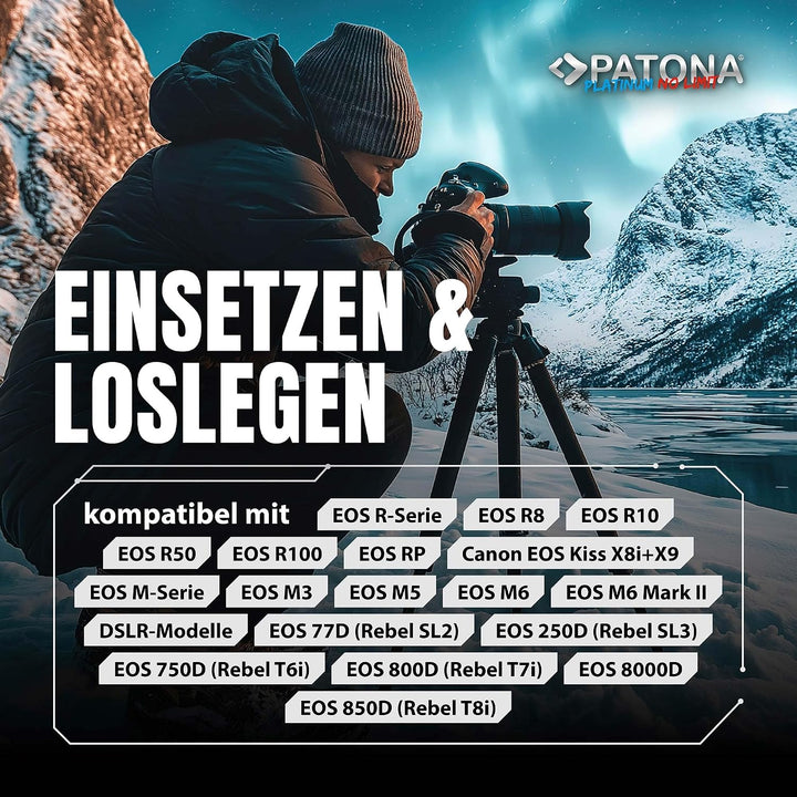 PATONA Platinum Akku LP-E17 1050mAh Kompatibel mit Canon EOS RP R50 R100 M3 M5 M6 Mark II