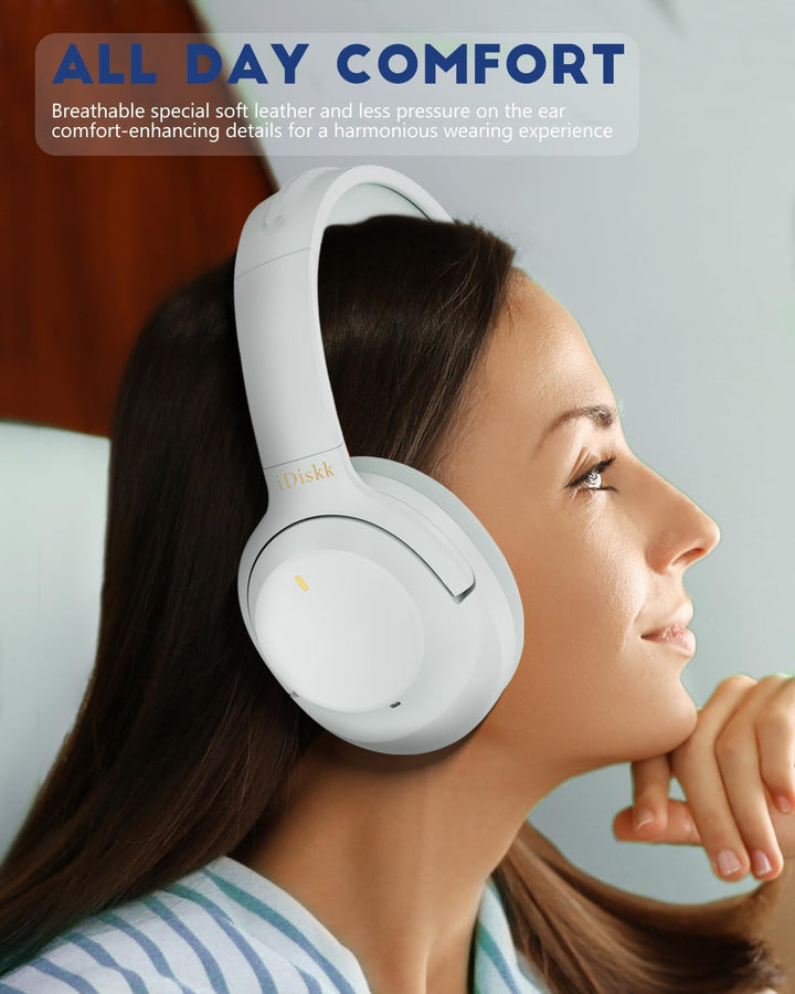 iDiskk ANC Hybrid-Kopfhörer Mit Aktiver Geräuschunterdrückung, Kabellose Bluetooth-Over-Ear-Kopfhöre