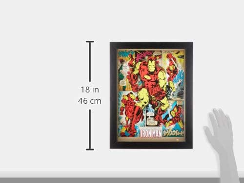 Pyramid International Iron Man (Retro) 30x40 cm gerahmter Druck, 250GSM PAPERWRAP MDF, Mehrfarbig, 4