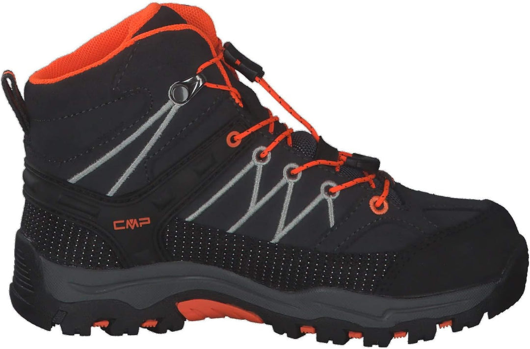 CMP Unisex Kinder Kids Rigel Mid Trekking Shoes Wp Wanderschuhe 37 EU Antracite Flash Orange, 37 EU