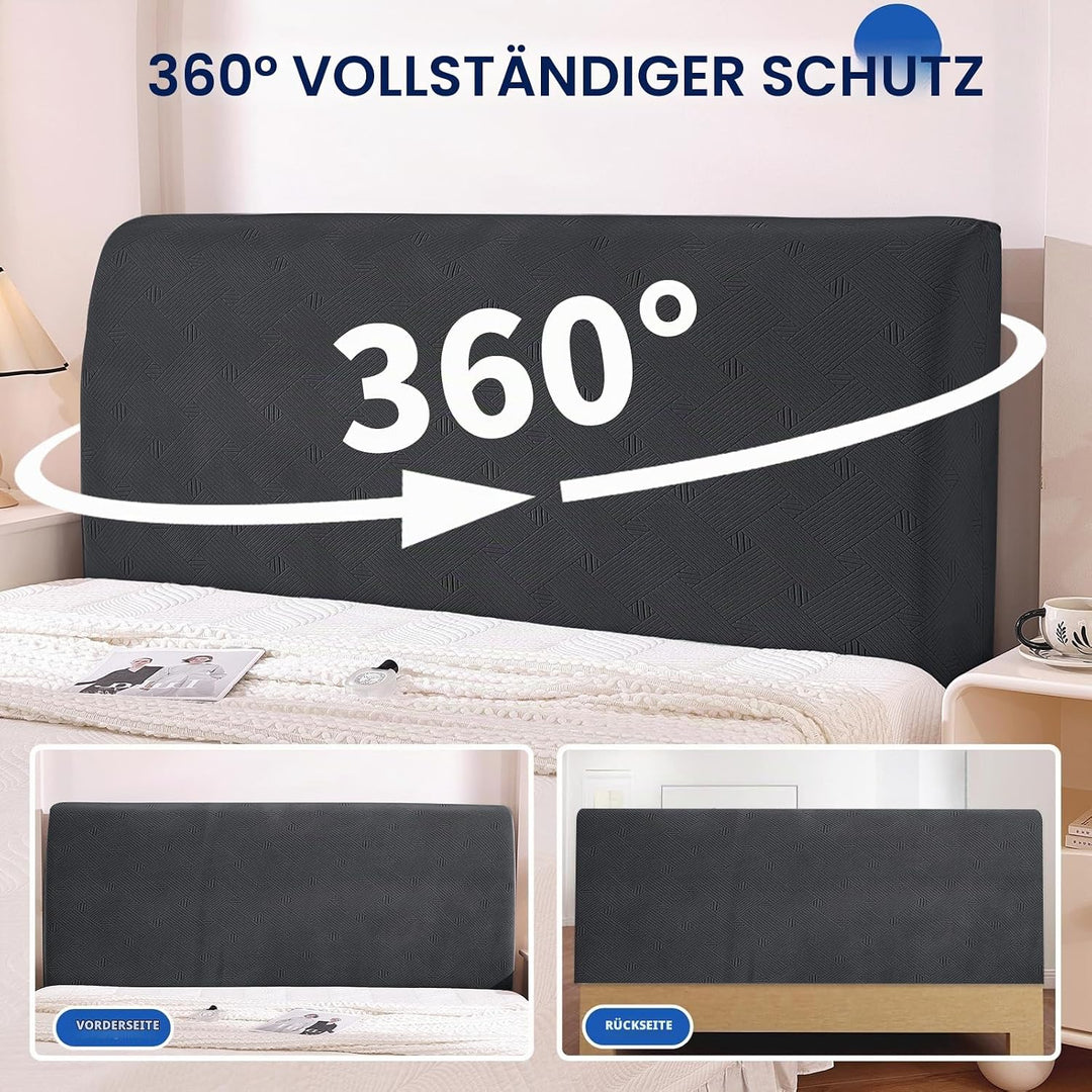 Ystyle Stretch Staubdicht Bettkopfteil Bezug, 150CM, Dunkel Grau Dunkel Grau 150CM (Geeignete Breite