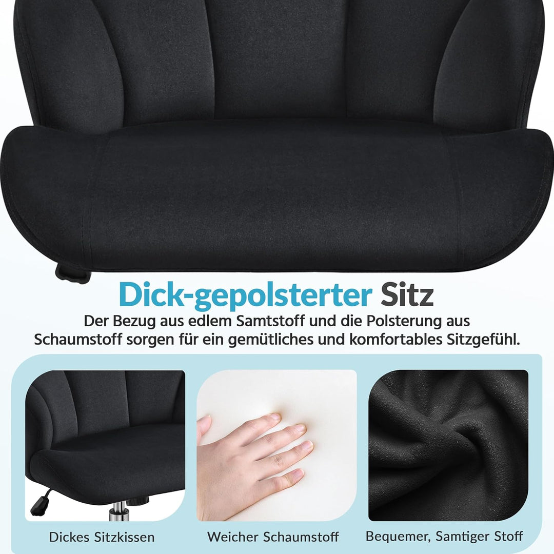 Yaheetech Homeoffice Stuhl, Schminkstuhl, Schreibtischstuhl höhenverstellbar Drehstuhl, Bürosessel i