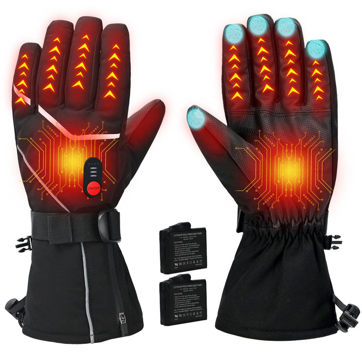 COVVY Beheizte Handschuhe,3 beheizte, temperaturverstellbare Touchscreen-Handschuhe,wiederaufladbare