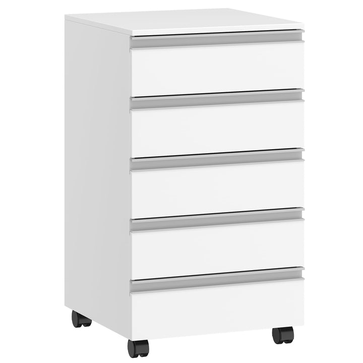 Hzuaneri Rollcontainer, mobiler Aktenschrank, Schubladenschrank mit 5 Schubladen, Lagerschrank für B