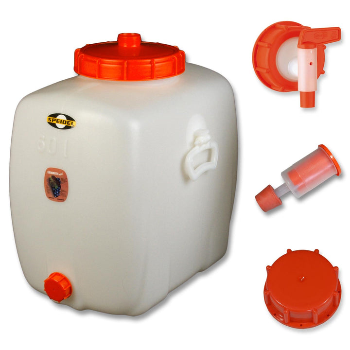Speidel Most- und Gärfass Kübel (60L oval) für Fruchtsäfte Wein Glühwein Cider Wasser Getränke | Leb