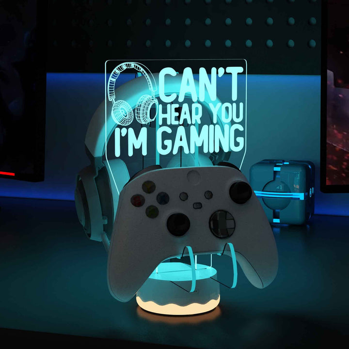 Ammonite Kopfhörer Controller Ständer Light up, 16 Farben 3D LED Lichter Headset Gamepad Halter, Gam