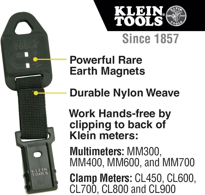 Klein Tools 69417 Rare-Earth Magnetic Hanger Magnetic Hanger with Strap, Magnetic Hanger with Strap