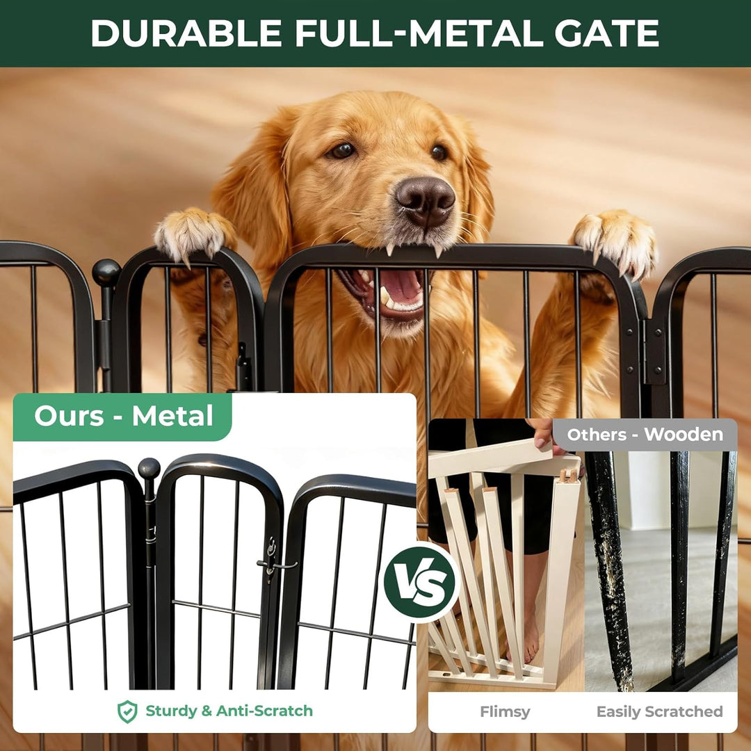 FXW Hundegitter, extra breit &amp; verstellbar, bis 5.57 m, 100 cm hoch Schwarz Bis zu 556 cm breit ×【7