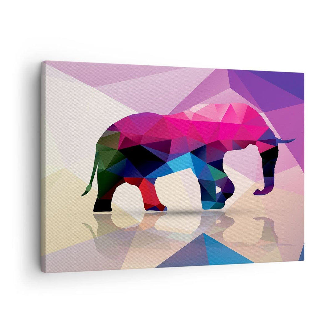 Bilder auf Leinwand Elefanten Illustration Bunt Leinwandbild 70x50cm Wandbilder Dekoration Wohnzimme