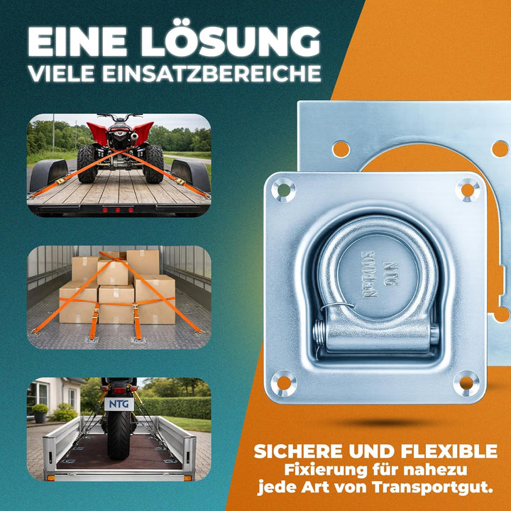 Anhänger Zurrösen mit Gegenplatten (2 bis 10 Stück) | Zurrmulden mit Einer Zugkraft von 800daN pro Z