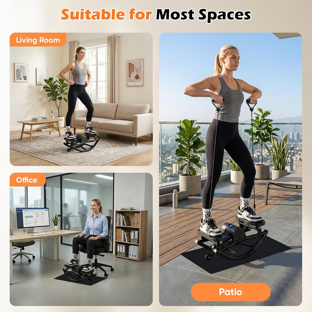 Stepper für Zuhause mit Power Ropes – Heimtrainer Bein- &amp; Gesässtrainer, Kompakter Stair Stepper mit