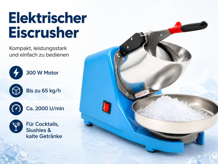 220V/380W Elektrische Eiszerkleinerer Edelstahl Ice Crusher Crusheisbereiter Eiswürfel Startseite
